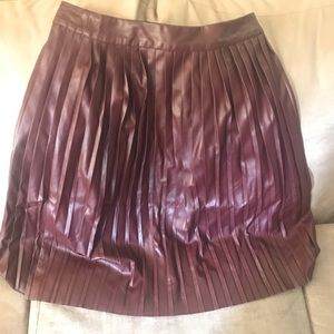 Pleated Pleather Leather skirt